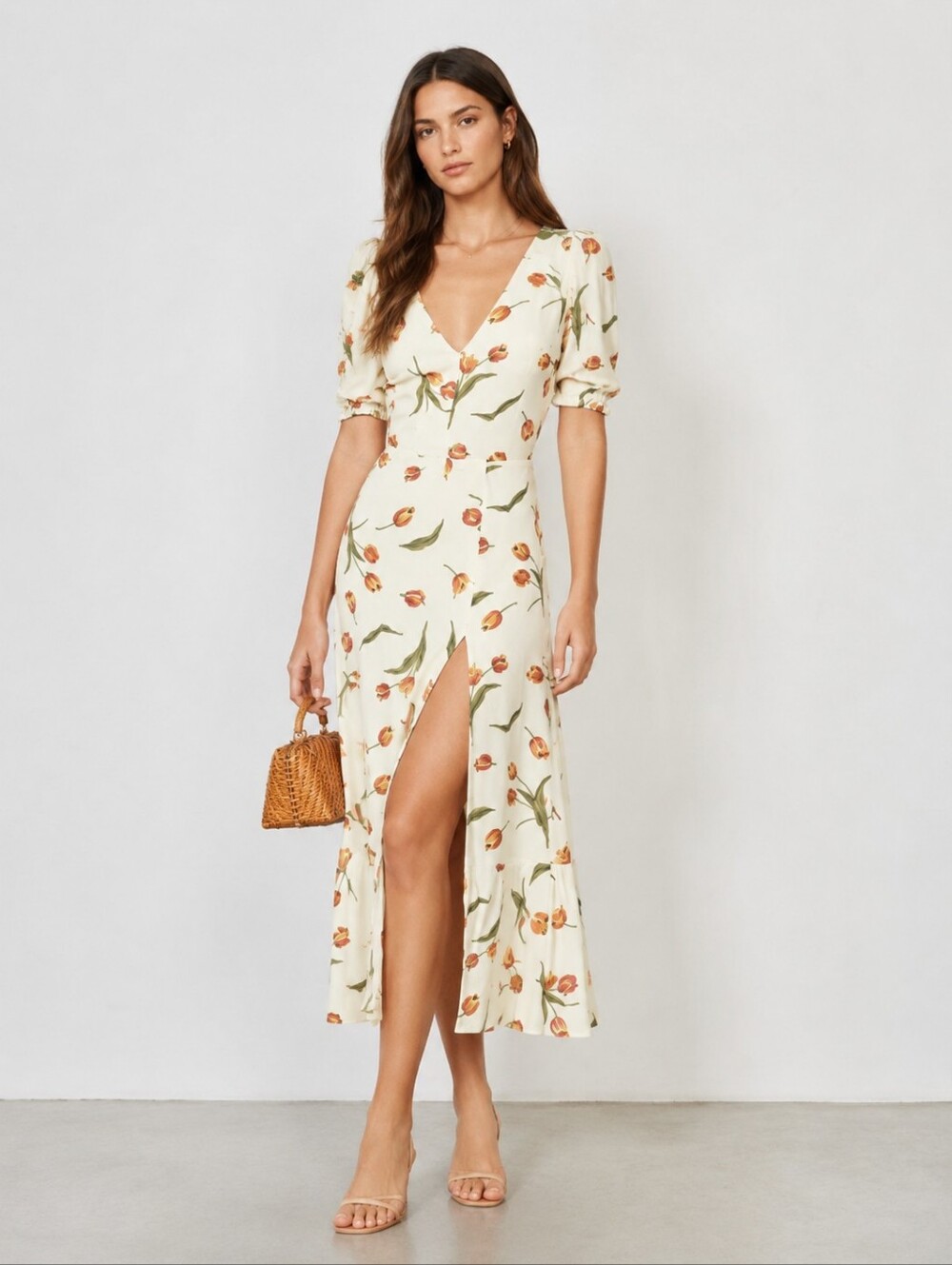 NWT Reformation RARE Nantes dress in Bianca tulip size 0